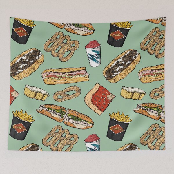 Item preview, Philly Foods Pattern - Green designed and sold by Elizabeth Weglein.
