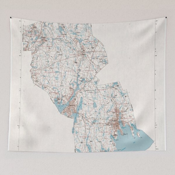 Item preview, Bristol County MA Map (1980) Southern Massachusetts Regional Areas Atlas designed and sold by BravuraMedia.