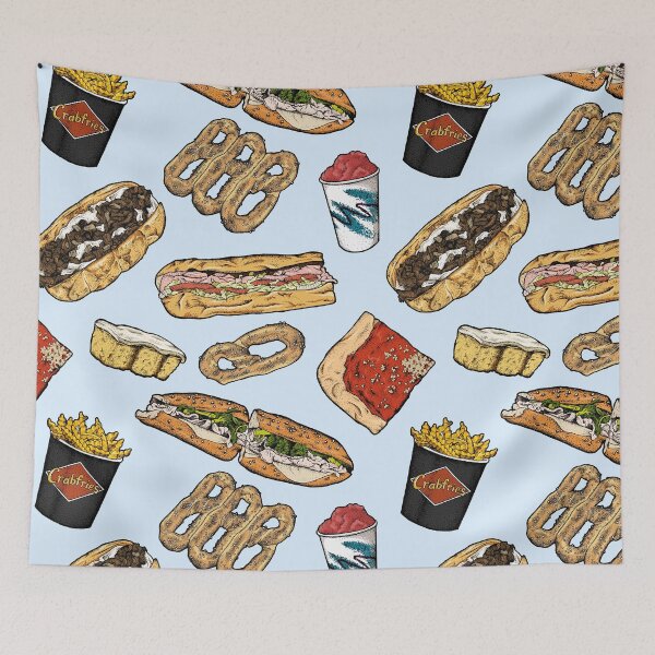 Item preview, Philly Foods Pattern - Light Blue designed and sold by Elizabeth Weglein.