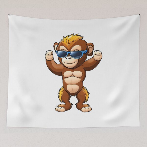 Item preview, Monkey in cartoon style designed and sold by IrinaGuArt.