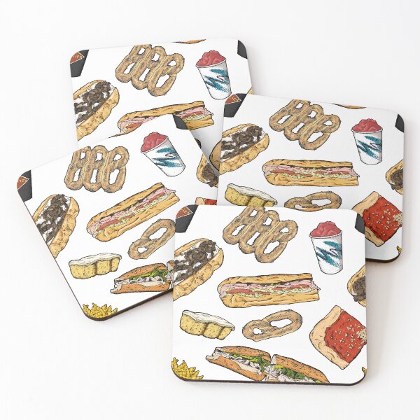 Item preview, Philly Foods Pattern - White designed and sold by Elizabeth Weglein.