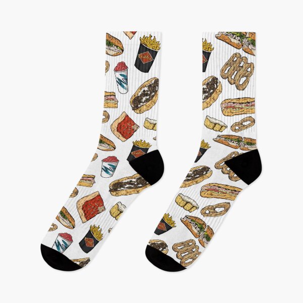 Item preview, Philly Foods Pattern - White designed and sold by Elizabeth Weglein.
