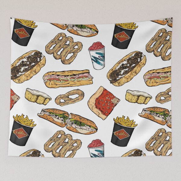Item preview, Philly Foods Pattern - White designed and sold by Elizabeth Weglein.
