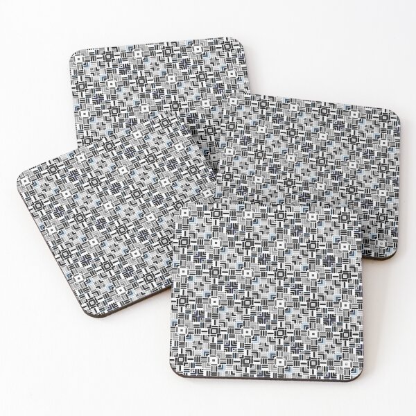 Item preview, Geometric Repeat Fabric Pattern in Black & White Shades designed and sold by Trevor Hirst.