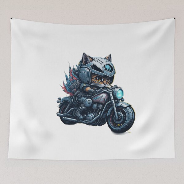 Item preview, Paws on the Road: Cute Motorcycle Riding Kitten designed and sold by harperjg.