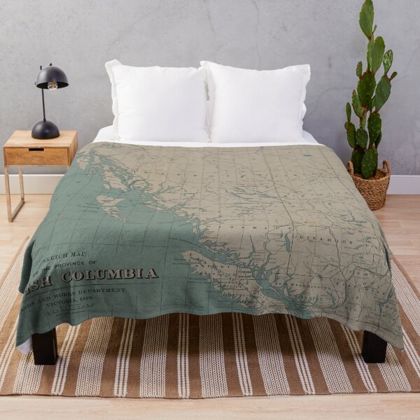 Item preview, Vintage British Columbia Canada Map (1899) Old Western Canadian Province Atlas designed and sold by BravuraMedia.