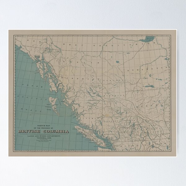 Item preview, Vintage British Columbia Canada Map (1899) Old Western Canadian Province Atlas designed and sold by BravuraMedia.