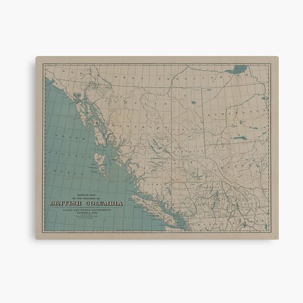 Item preview, Vintage British Columbia Canada Map (1899) Old Western Canadian Province Atlas designed and sold by BravuraMedia.