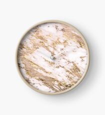 Golden smudge - blush marble Clock