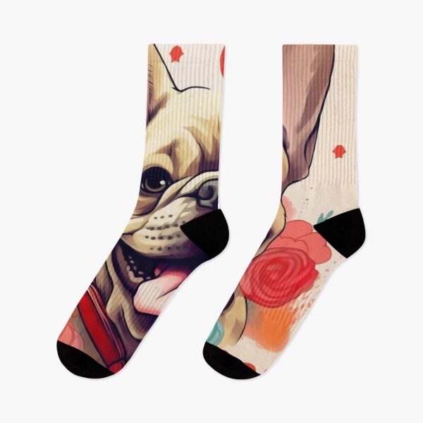 Item preview,   French-Bulldog Bulldog Happy Cute Puppies and Flowers with Love designed and sold by BrandonArtWorld.