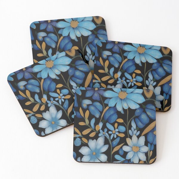 Item preview, Blue Folk Art Flowers designed and sold by Jinx Davis.