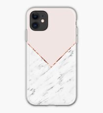 Vinilo o funda para iPhone Peonía ruborizar mármol geométrico