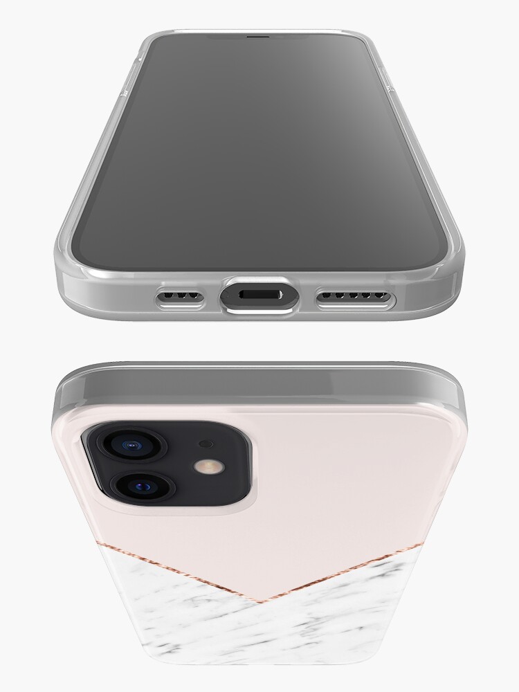 Alternate view of Peony blush geometric marble iPhone Case & Cover