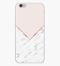 Peony blush geometric marble iPhone Case