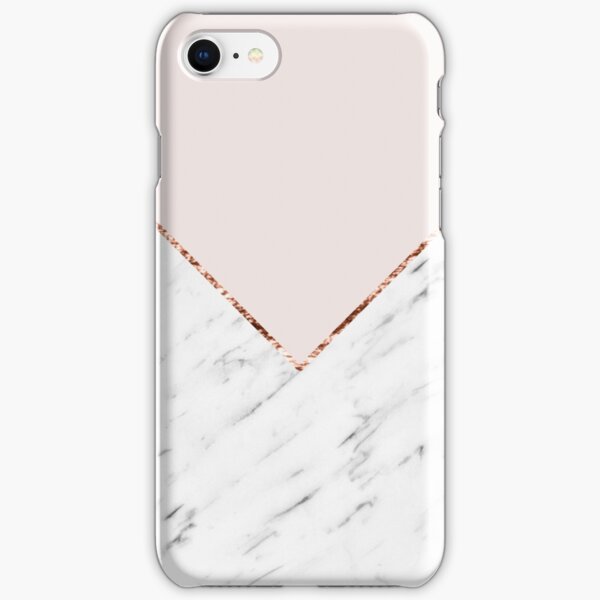 Peony blush geometric marble iPhone Snap Case