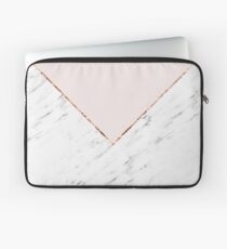 Peony blush geometric marble Laptop Sleeve