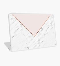 Peony blush geometric marble Laptop Skin
