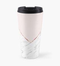 Peony blush geometric marble Travel Mug