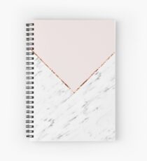 Peony blush geometric marble Spiral Notebook