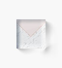 Peony blush geometric marble Acrylic Block