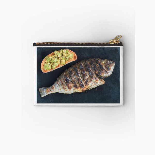 Item preview, Baked sea bream and bruschetta with avocado. designed and sold by coffeeflavour.