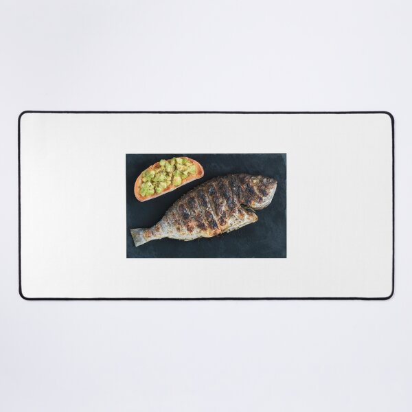 Item preview, Baked sea bream and bruschetta with avocado. designed and sold by coffeeflavour.