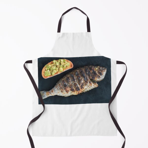 Item preview, Baked sea bream and bruschetta with avocado. designed and sold by coffeeflavour.