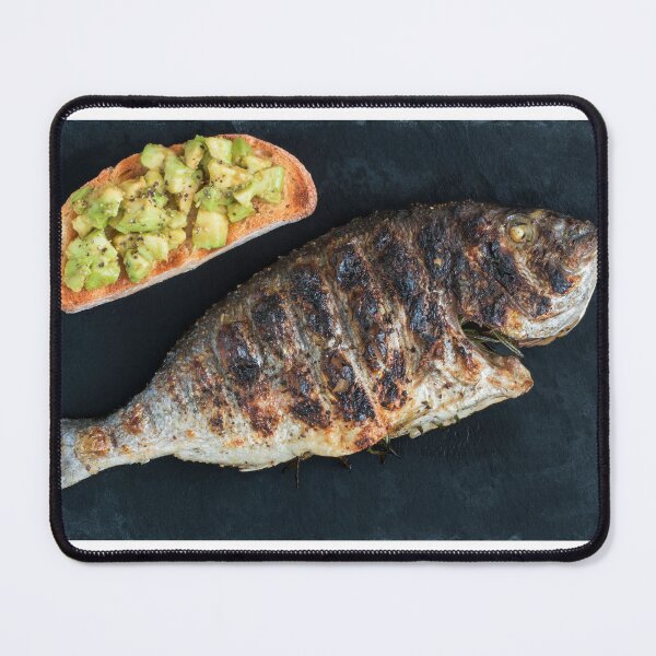 Item preview, Baked sea bream and bruschetta with avocado. designed and sold by coffeeflavour.