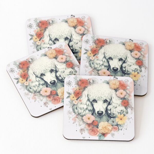 Item preview, Poodle Happy Cute Puppies and Flowers with Love designed and sold by BrandonArtWorld.