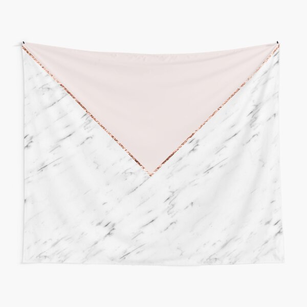 Peony blush geometric marble Tapestry
