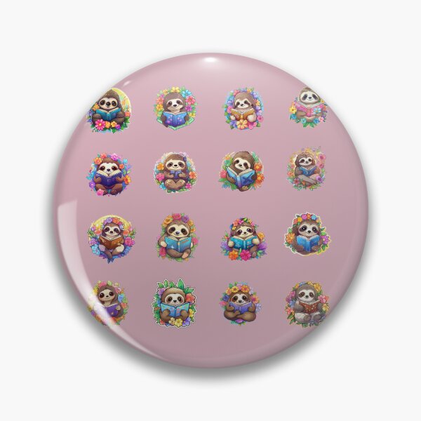 Item preview, Adorable Sloths Reading Books **Choose Large Stickers Pack or Magnets!** designed and sold by AdiRemba.
