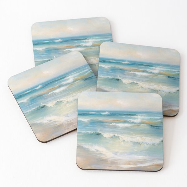 Item preview, Seaside Serenity Impressionist Art Beach Pastel Painting designed and sold by DigiNook.