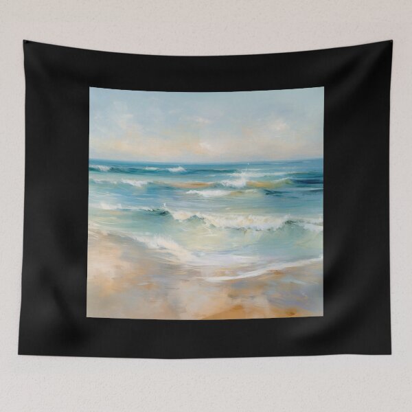 Item preview, Seaside Serenity Impressionist Art Beach Pastel Painting designed and sold by DigiNook.