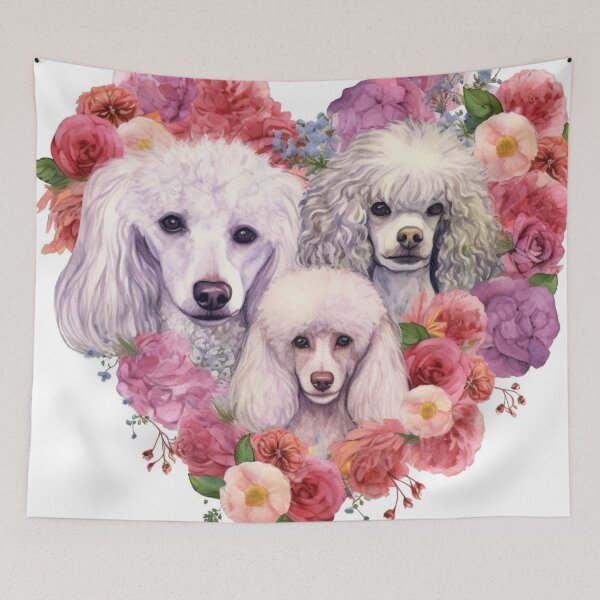 Artikelvorschau, Pudel glücklich süße Welpen und Blumen mit Liebe entworfen und verkauft von BrandonArtWorld.