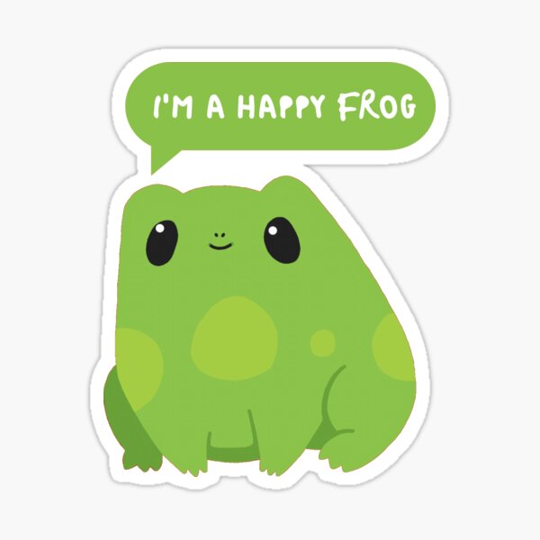 100% Waterproof Smiling Happiness Vinyl Frog Sticker Cute 