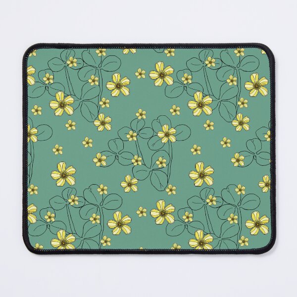 Item preview, Yellow clover flowers on blue green designed and sold by Colleen Macomber.