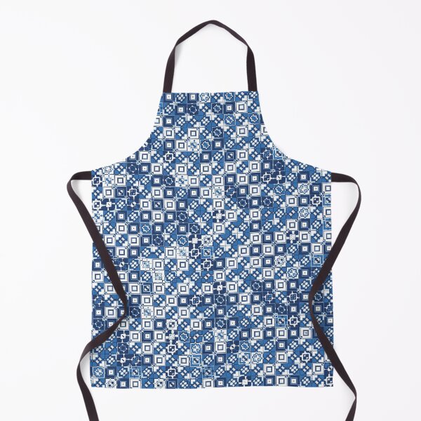 Item preview, Blue Random Check Fabric Pattern designed and sold by Trevor Hirst.