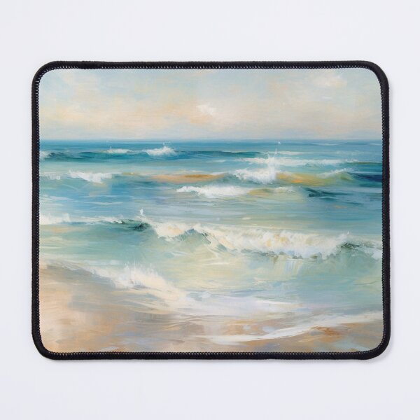 Item preview, Seaside Serenity Impressionist Art Beach Pastel Painting designed and sold by DigiNook.