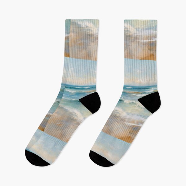 Item preview, Seaside Serenity Impressionist Art Beach Pastel Painting designed and sold by DigiNook.