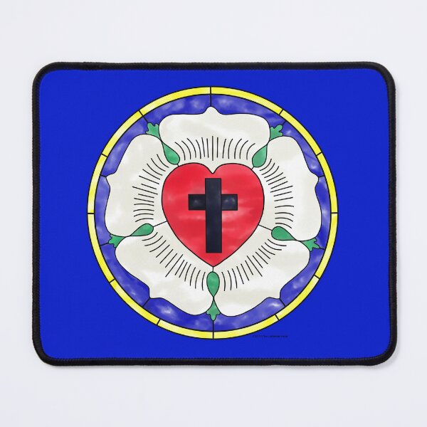 Item preview, Lutheran Rose Symbol Stained Glass Design designed and sold by LutheranStore.