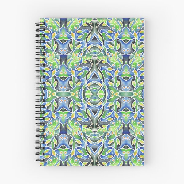 Item preview, Blue And Green Batik Style Watercolor Pattern designed and sold by Irina Sztukowski.