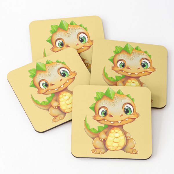 Item preview, Cute Golden-Green Baby Dinosaur with Big Eyes designed and sold by KOTOdesign.