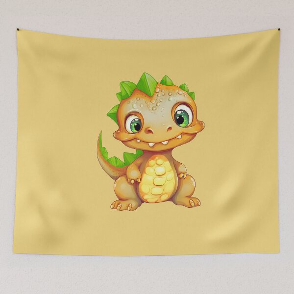 Item preview, Cute Golden-Green Baby Dinosaur with Big Eyes designed and sold by KOTOdesign.