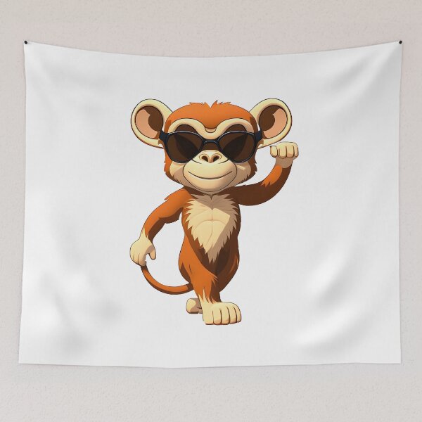 Item preview, Monkey in cartoon style designed and sold by IrinaGuArt.