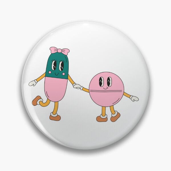 Item preview, Cute Pills, Cartoon Pills, Pill Buddies, Pill Friends, Pink Green Pills designed and sold by ZodiacKat.