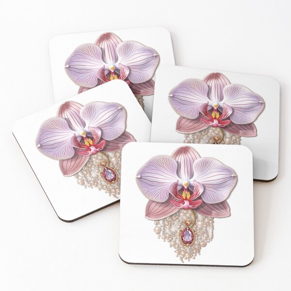 Item preview, Decoration with pink orchid and pearls designed and sold by kosmicwoman.