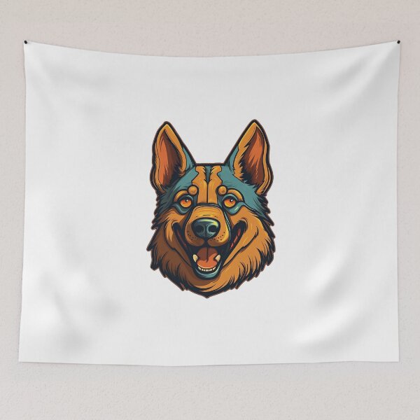 Item preview, Cute German Shepherd Cartoon - Charming Design for Dog Lovers designed and sold by SADStyleDesigns.