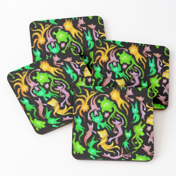 Item preview, Cute neon ghosts of the forest seamless pattern designed and sold by The Nerd Gift Source.