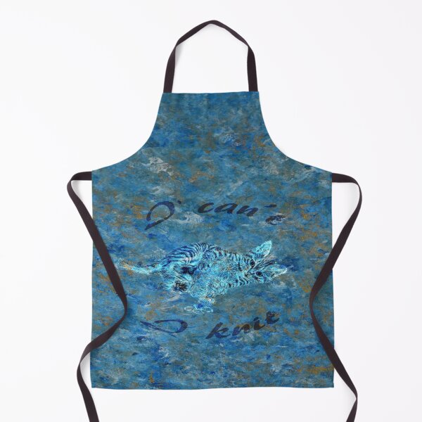 Item preview, Chaton à la pelota - marbled blue-gold version, text in English designed and sold by SylvieG18.