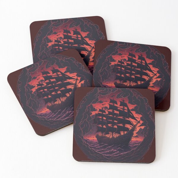 Item preview, Pirate Ship In Flaming Red Sea designed and sold by hassanjnoub.